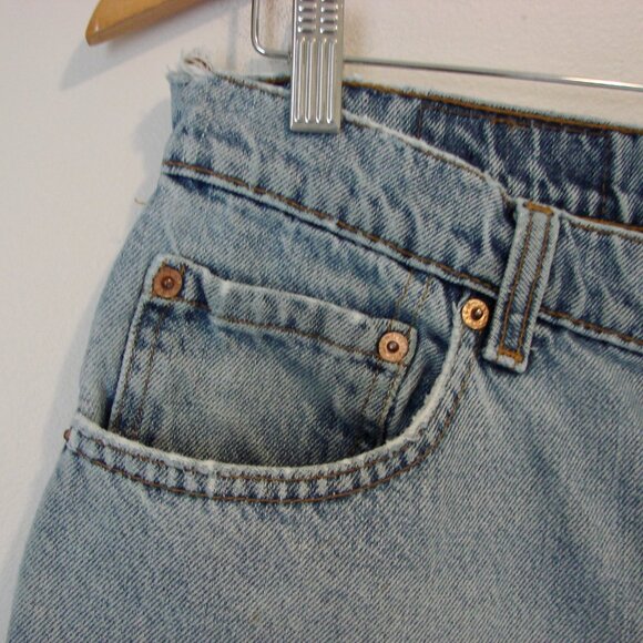 Vintage 90s Levi's 550 Jeans Relaxed Fit Tapered Leg Black Batwing 1991 34 x 30 - Picture 7 of 15